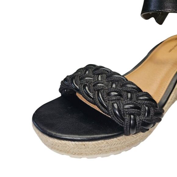 Time and Tru Women's Braided Mid-Heel Wedge Sandals Size 9.5 - Picture 3 of 12